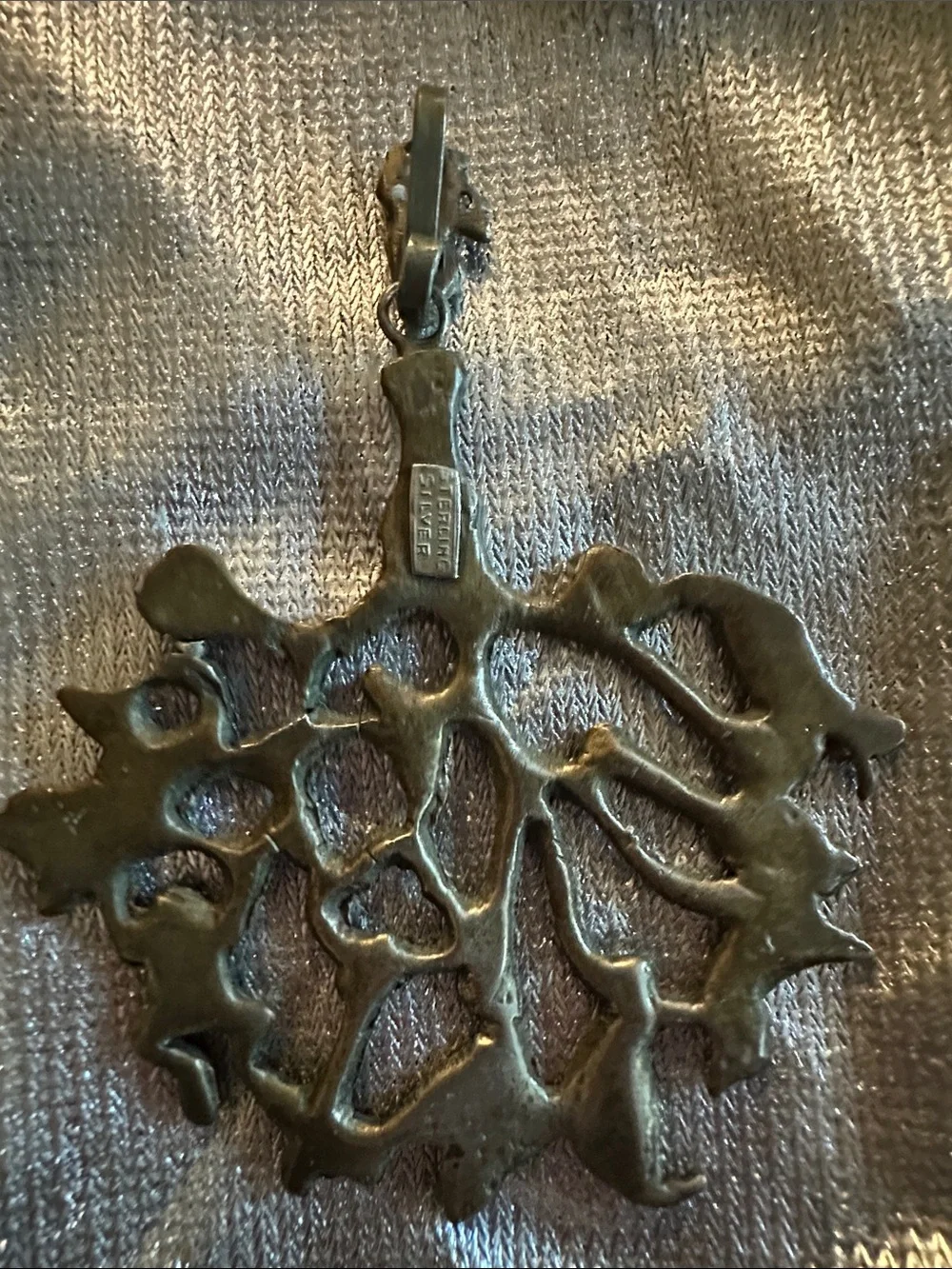 Ornate Sterling Silver Charm Pendant Necklace
